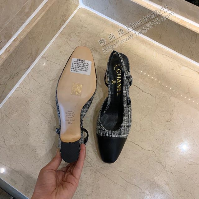 Chanel女鞋 香奈兒時尚經典涼鞋 Chanel中跟涼鞋  naq1093
